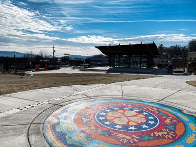 Morganton's Community Mandala is a permanent art installation on the Courthouse Square in Downtown Morganton